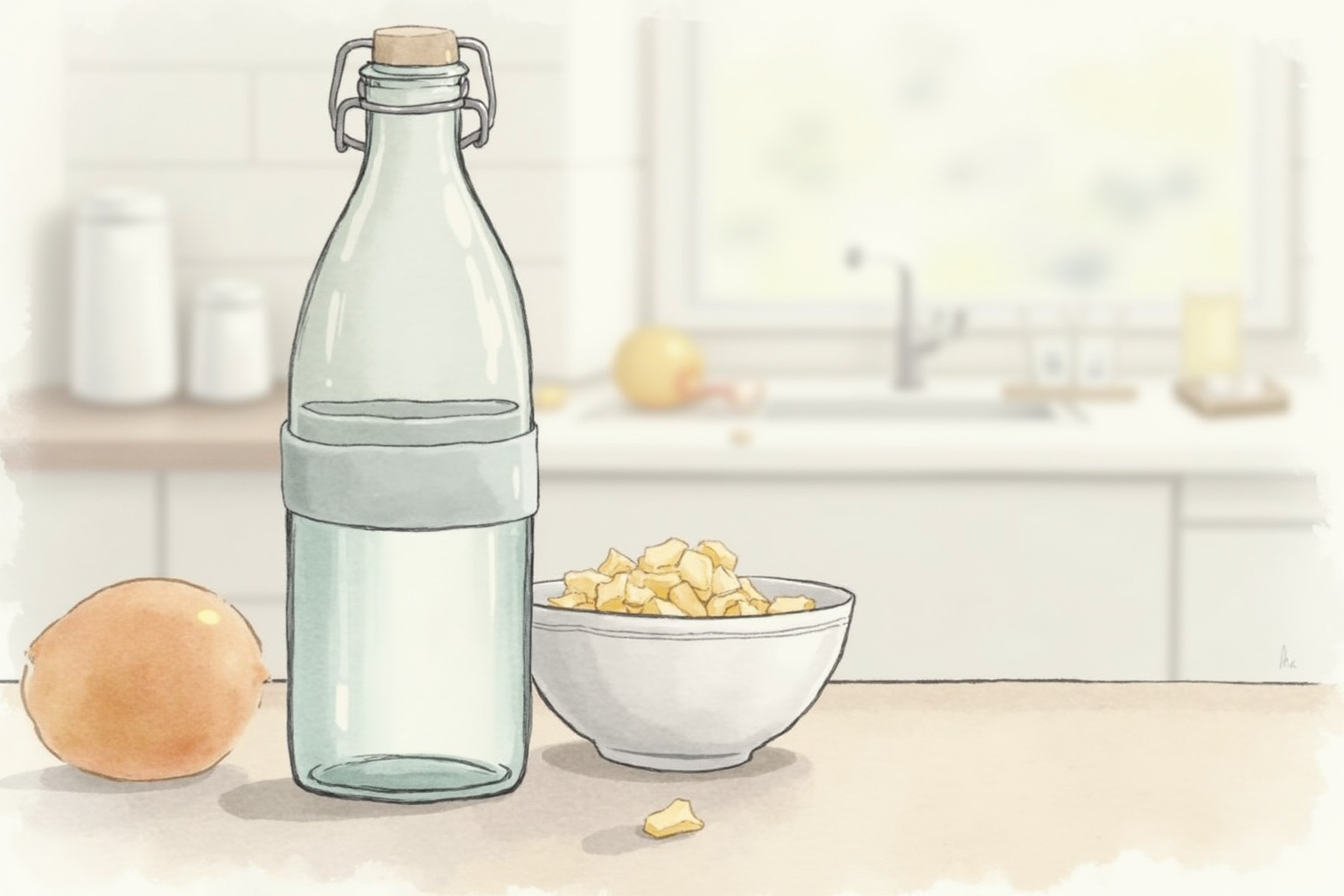 Glass water bottle with silicone protective sleeve
