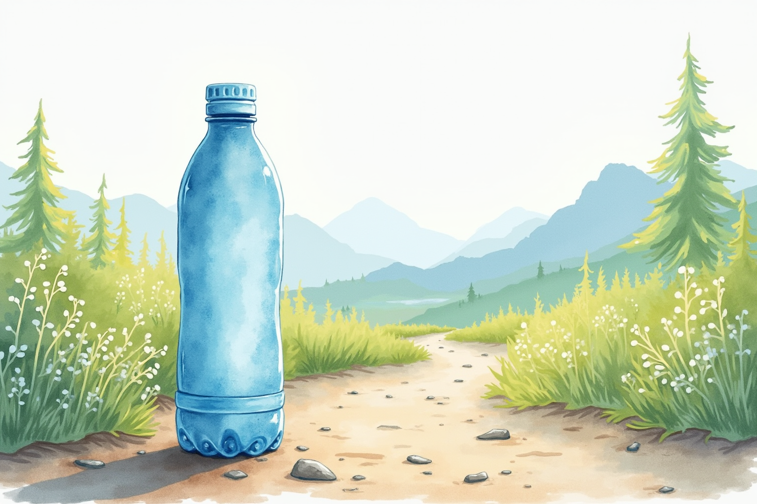 BPA-free plastic water bottle outdoor