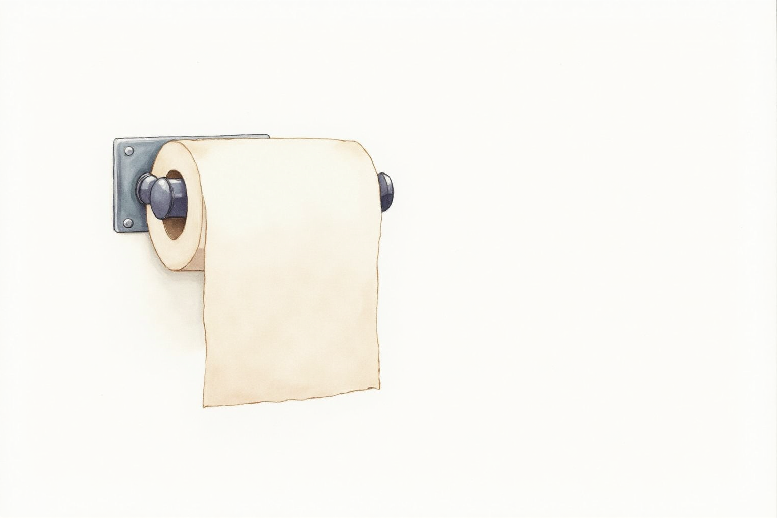 Paper towel roll on wall-mount holder