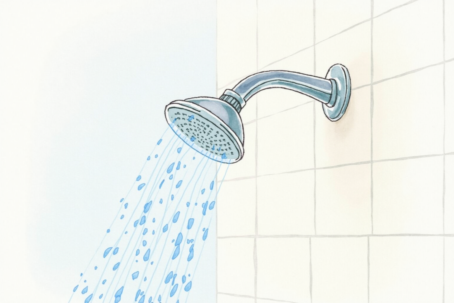 Pause button on showerhead controlling water flow