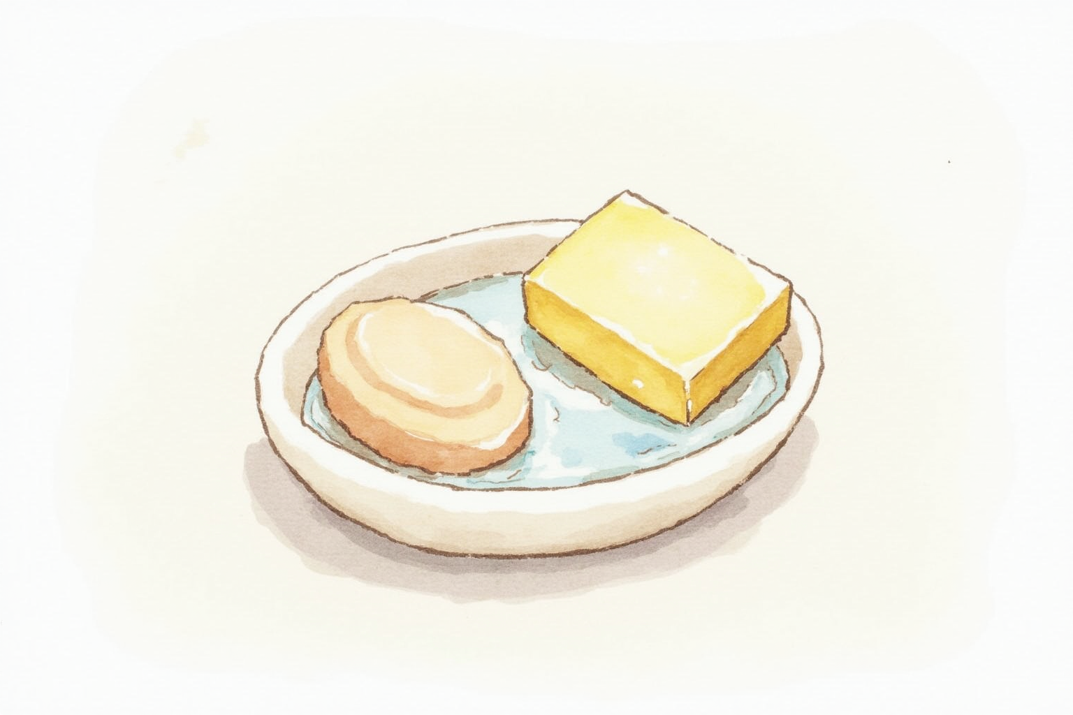 Shampoo bar and conditioner bar on natural soap dish