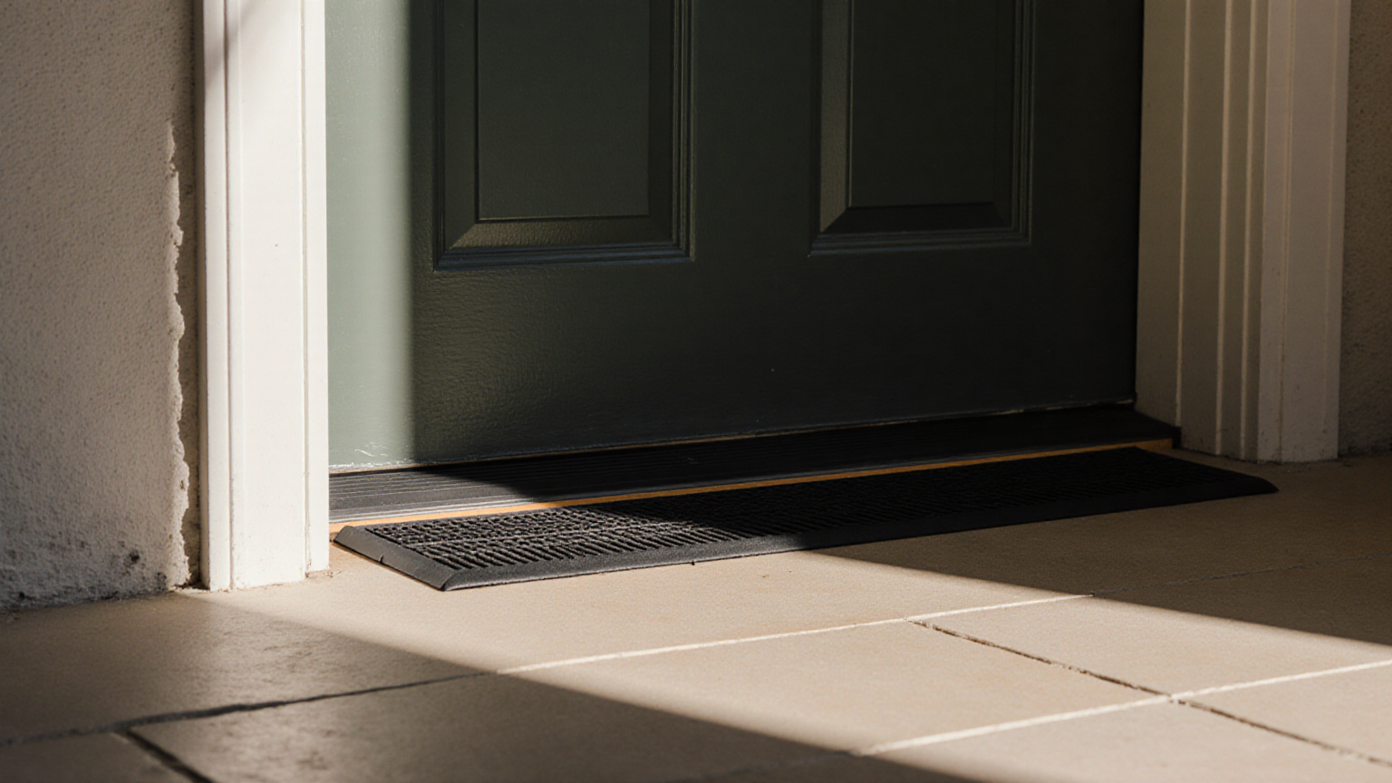 Exterior door sweep area