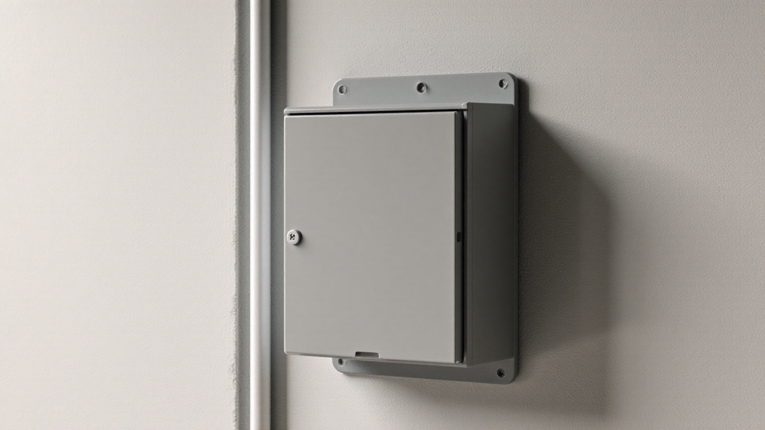 A closed load-management cabinet beside a closed residential panel