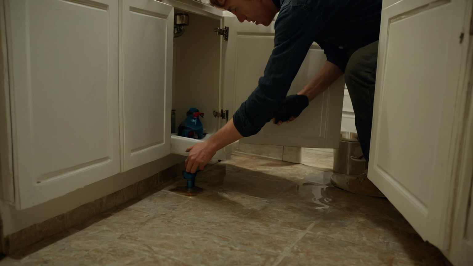 Under sink leak inspection