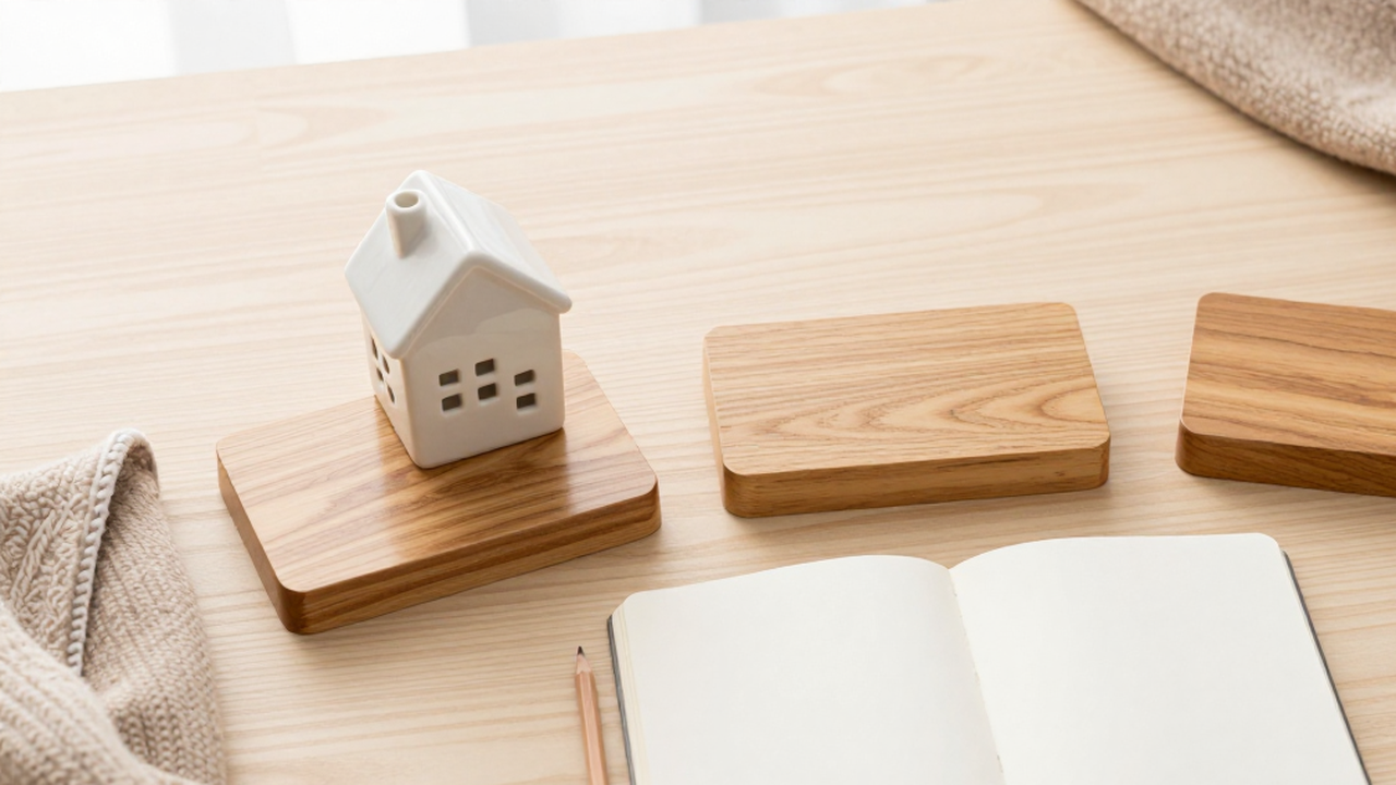 Blank household planning scene representing one unit of electricity versus several units of delivered heat