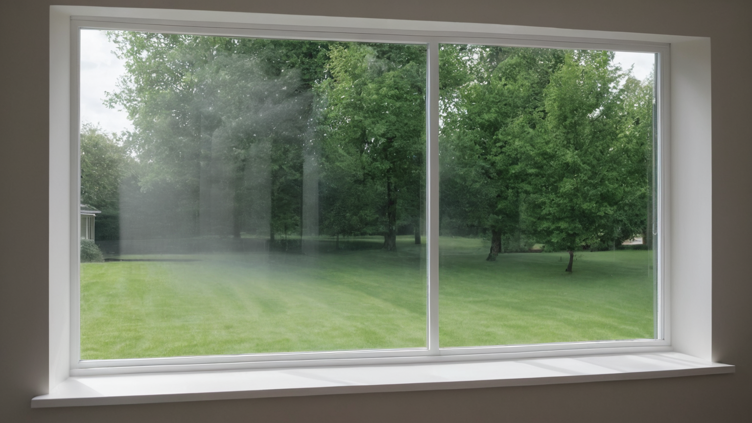 A clean residential window illustrating the surface where interior film can be fitted