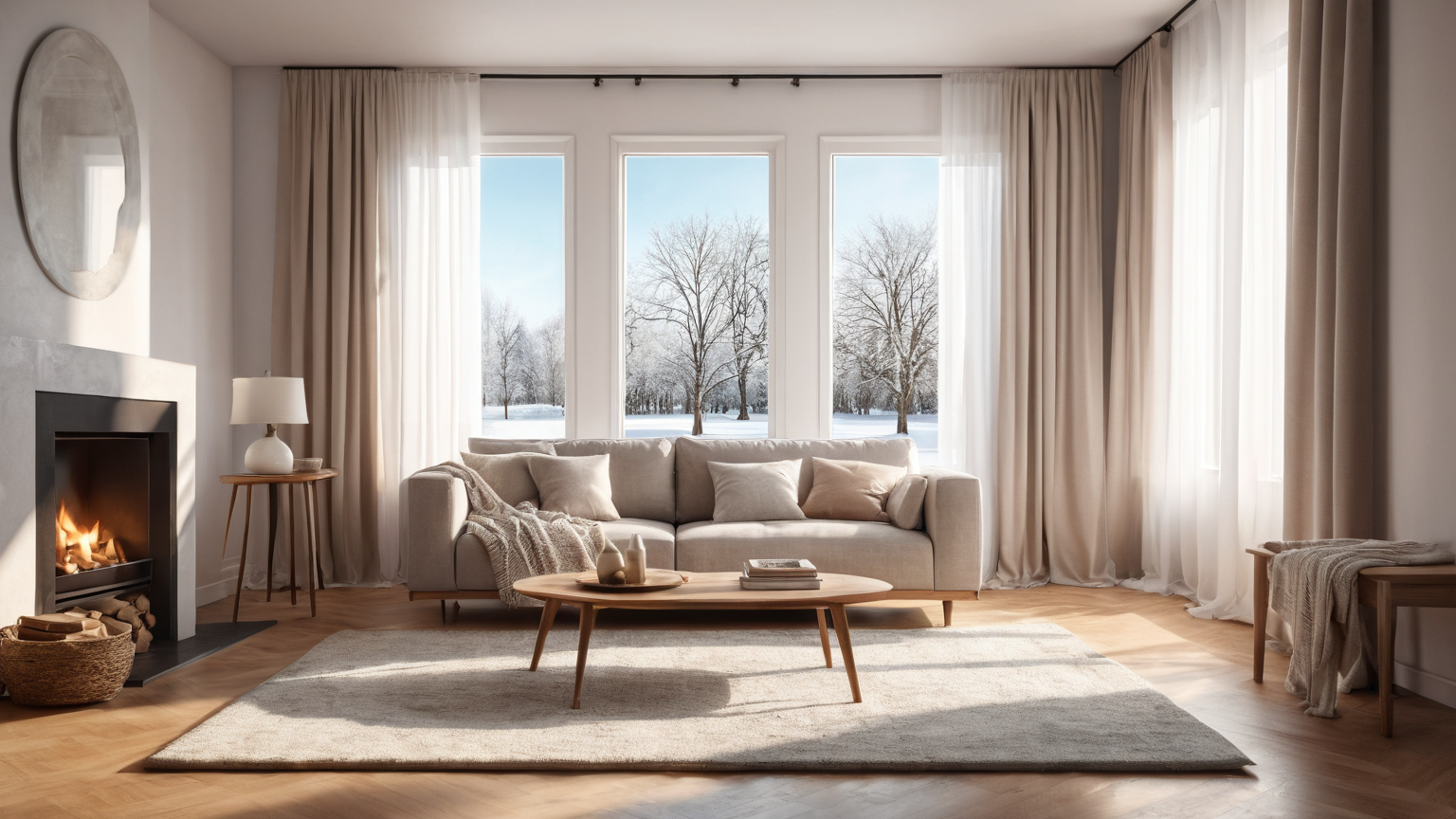 Sunlight warming a simple room while curtains remain open during the day